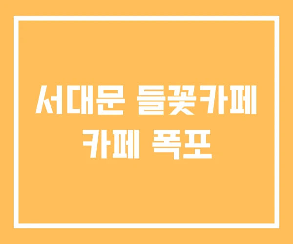 서대문 들꽃카페 카페 폭포