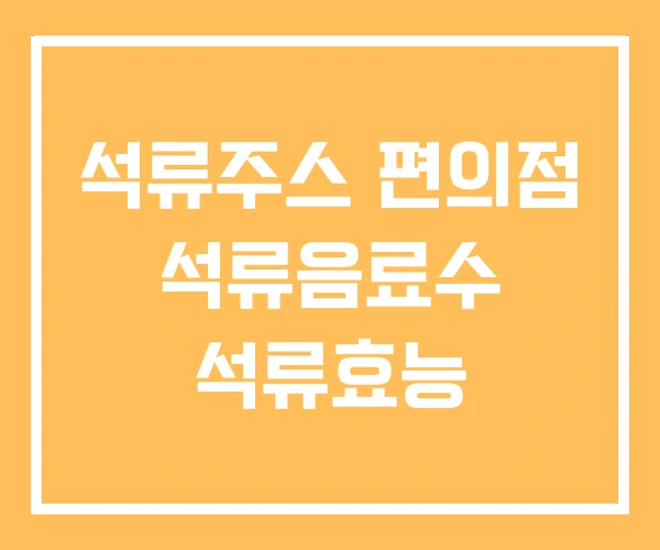 석류주스 편의점 석류음료수 석류효능