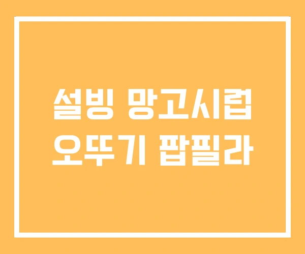 설빙 망고시럽 오뚜기 팝필라