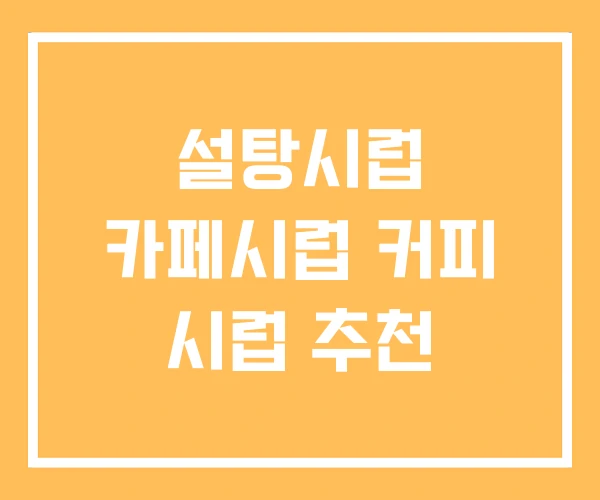 설탕시럽 카페시럽 커피 시럽 추천 설탕시럽 카페시럽 커피 시럽 추천