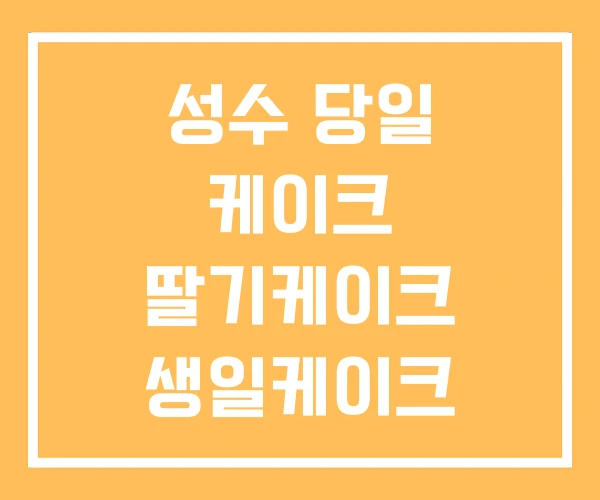 성수 당일 케이크 딸기케이크 생일케이크