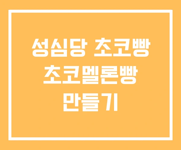 성심당 초코빵 초코멜론빵 만들기 성심당 초코빵 초코멜론빵 만들기