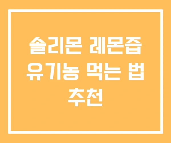솔리몬 레몬즙 유기농 먹는 법 추천 솔리몬 레몬즙 유기농 먹는 법 추천