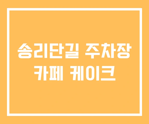 송리단길 주차장 카페 케이크