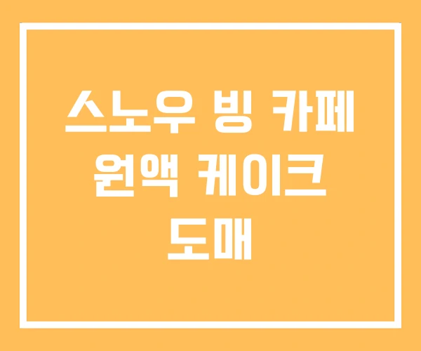 스노우 빙 카페 원액 케이크 도매