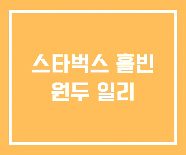 스타벅스 홀빈 원두 일리 스타벅스 홀빈 원두 일리