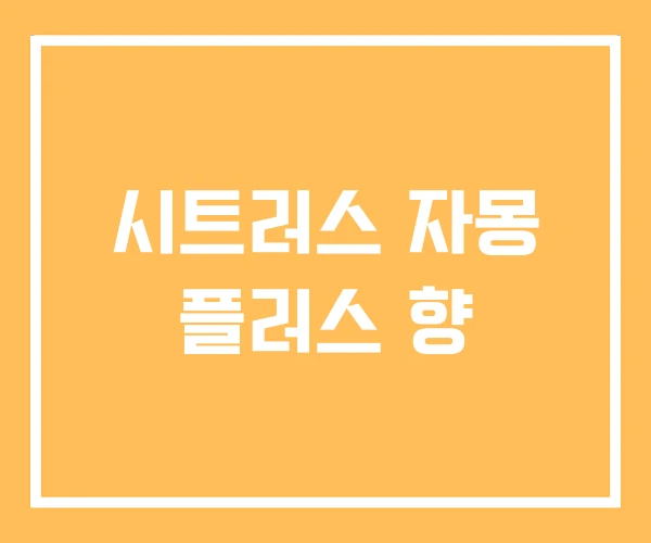 시트러스 자몽 플러스 향