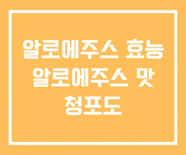 알로에주스 효능 알로에주스 맛 청포도