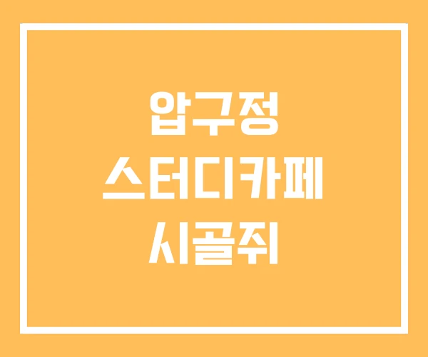 압구정 스터디카페 시골쥐 압구정 스터디카페 시골쥐
