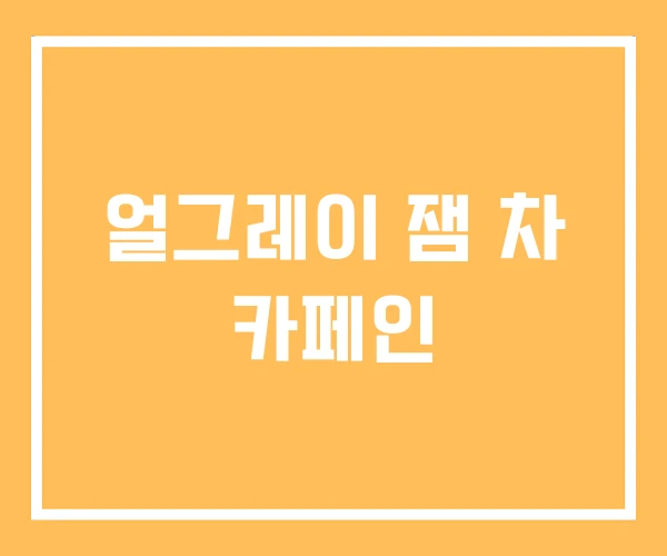 얼그레이 잼 차 카페인