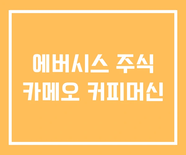 에버시스 주식 카메오 커피머신