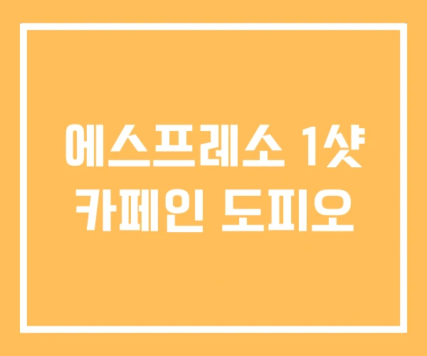 에스프레소 1샷 카페인 도피오