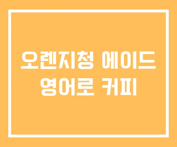 오렌지청 에이드 영어로 커피 오렌지청 에이드 영어로 커피