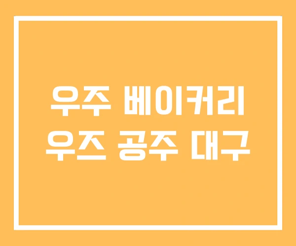 우주 베이커리 우즈 공주 대구 우주 베이커리 우즈 공주 대구