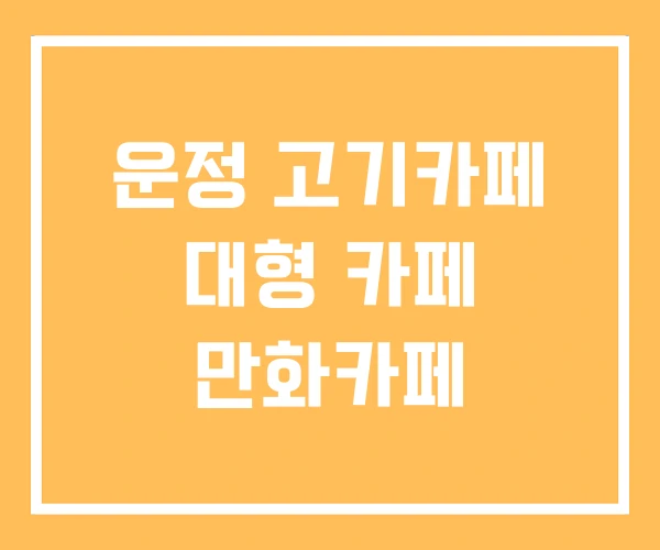 운정 고기카페 대형 카페 만화카페