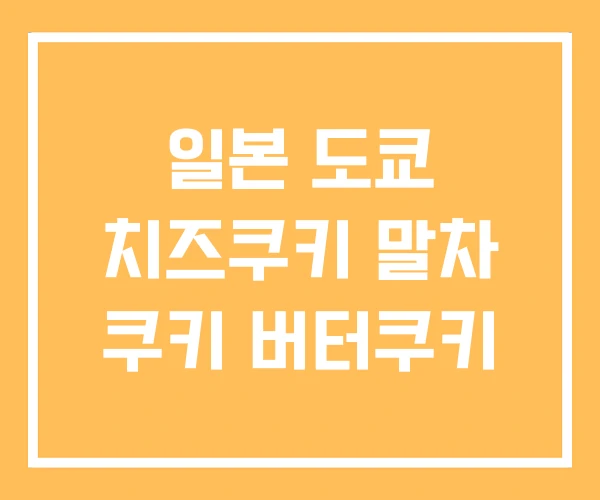 일본 도쿄 치즈쿠키 말차 쿠키 버터쿠키