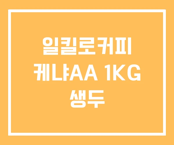 일킬로커피 케냐AA 1KG 생두