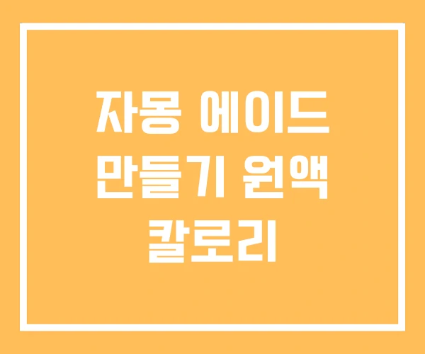 자몽 에이드 만들기 원액 칼로리
