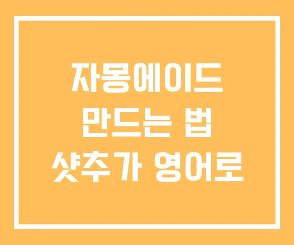 자몽에이드 만드는 법 샷추가 영어로 자몽에이드 만드는 법 샷추가 영어로