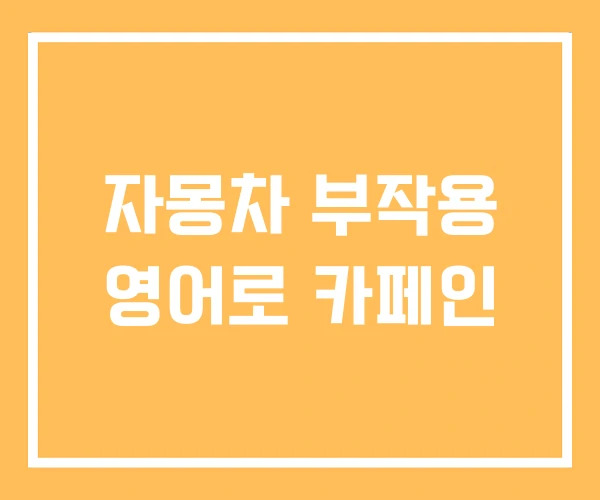 자몽차 부작용 영어로 카페인