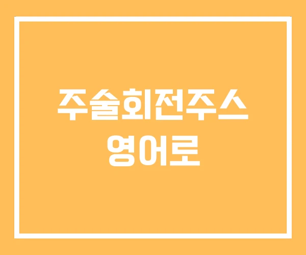 주술회전주스 영어로