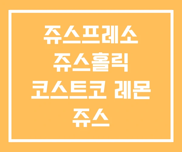 쥬스프레소 쥬스홀릭 코스트코 레몬 쥬스