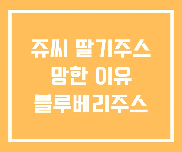 쥬씨 딸기주스 망한 이유 블루베리주스