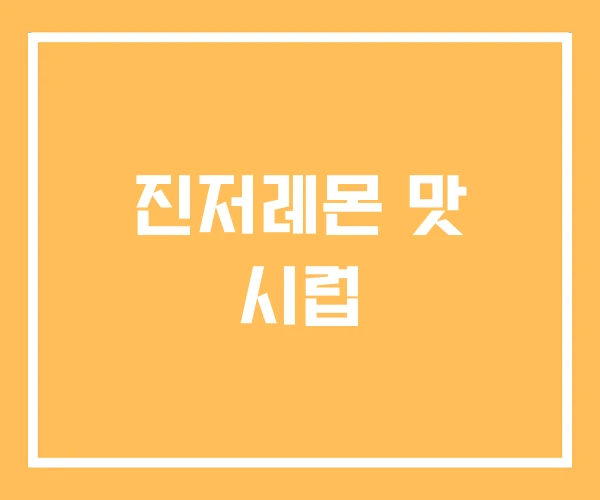 진저레몬 맛 시럽 진저레몬 맛 시럽