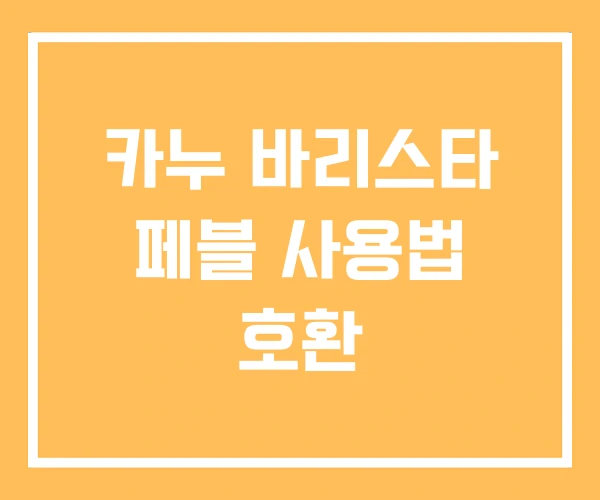 카누 바리스타 페블 사용법 호환 카누 바리스타 페블 사용법 호환
