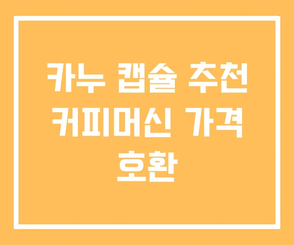 카누 캡슐 추천 커피머신 가격 호환
