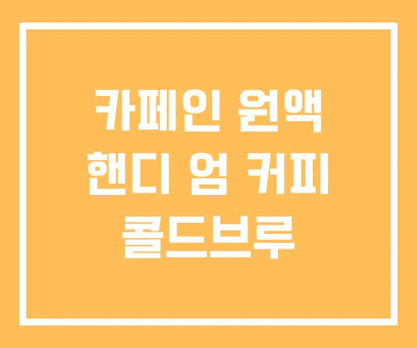 카페인 원액 핸디 엄 커피 콜드브루