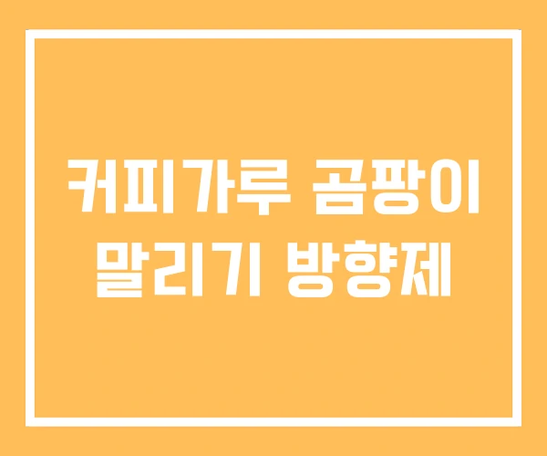 커피가루 곰팡이 말리기 방향제