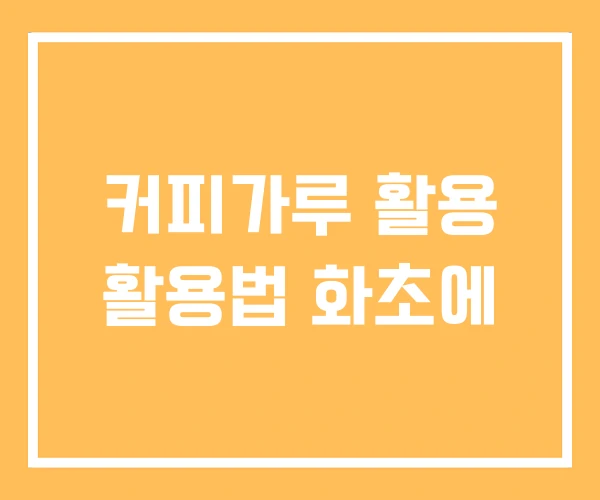 커피가루 활용 활용법 화초에