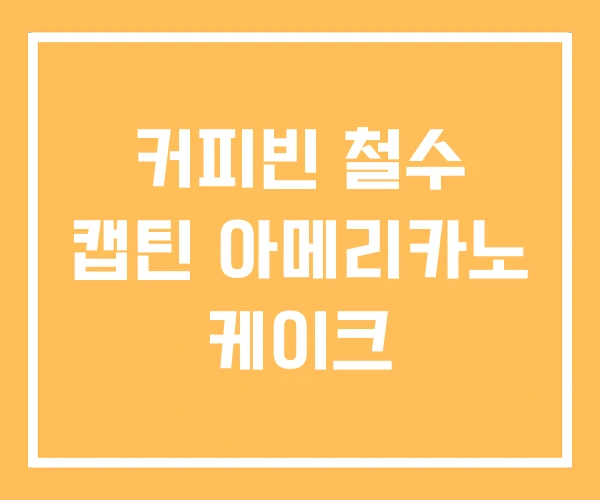 커피빈 철수 캡틴 아메리카노 케이크