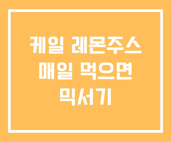 케일 레몬주스 매일 먹으면 믹서기