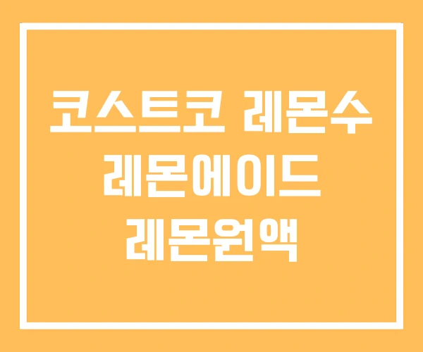 코스트코 레몬수 레몬에이드 레몬원액