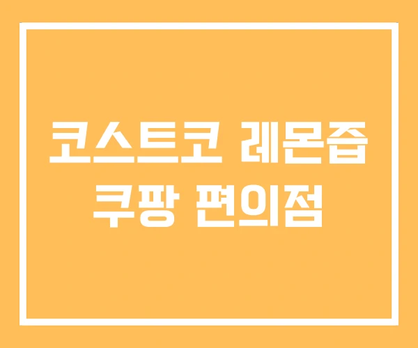 코스트코 레몬즙 쿠팡 편의점 코스트코 레몬즙 쿠팡 편의점