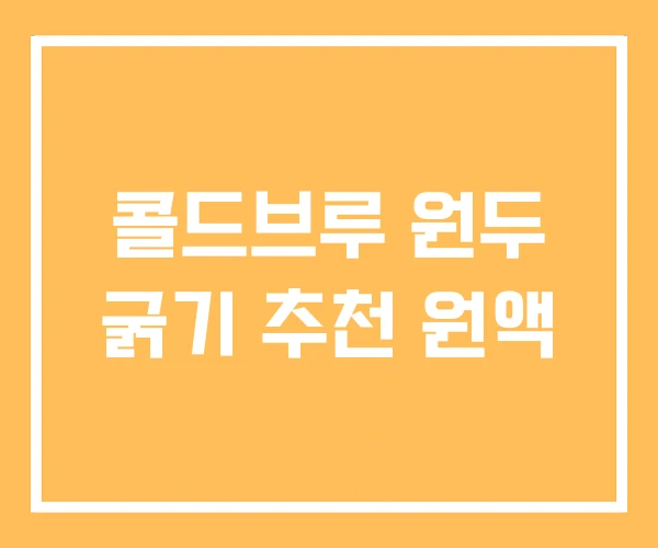 콜드브루 원두 굵기 추천 원액 콜드브루 원두 굵기 추천 원액