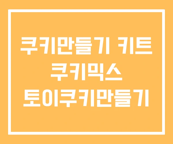 쿠키만들기 키트 쿠키믹스 토이쿠키만들기