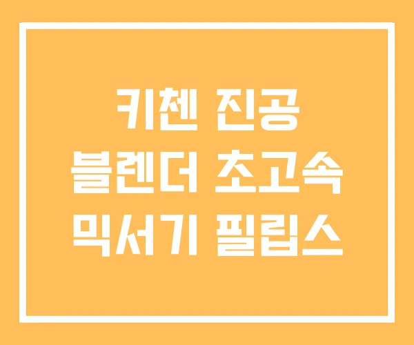키첸 진공 블렌더 초고속 믹서기 필립스