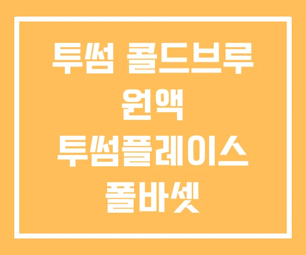 투썸 콜드브루 원액 투썸플레이스 폴바셋