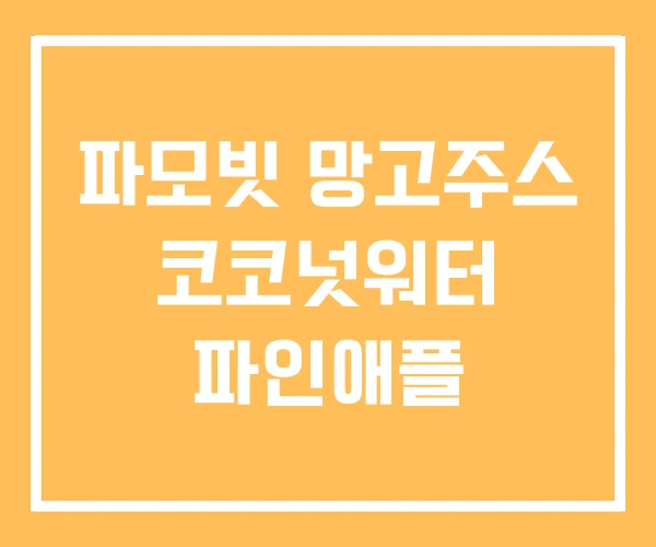 파모빗 망고주스 코코넛워터 파인애플