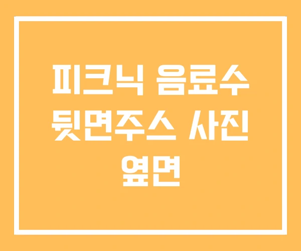 피크닉 음료수 뒷면주스 사진 옆면