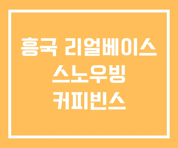 흥국 리얼베이스 스노우빙 커피빈스